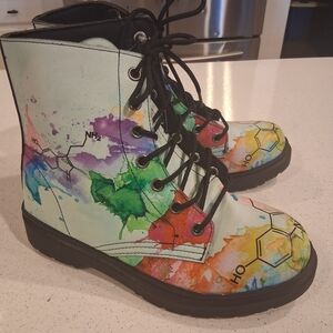 Colorful AbstractGroove Bags  Women's Combat Boots